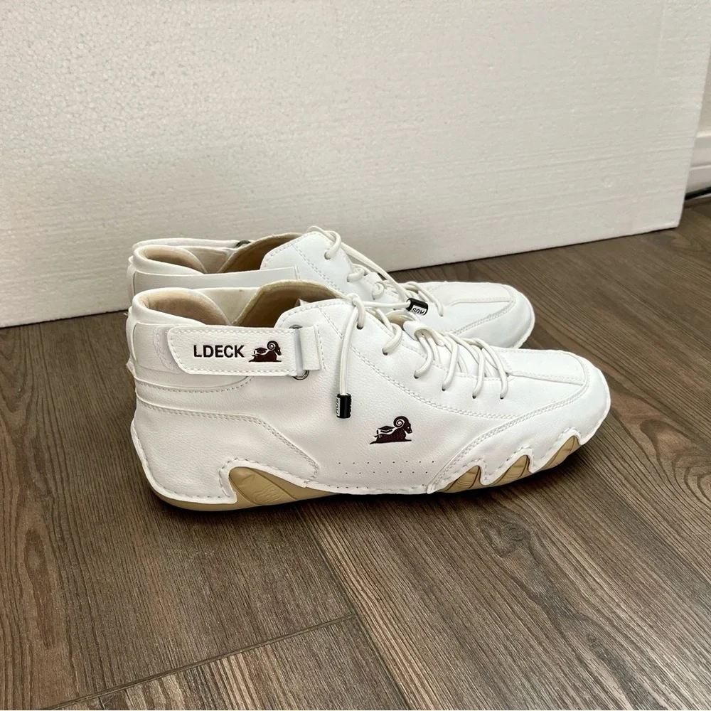 LDECK White High-Top Sneakers